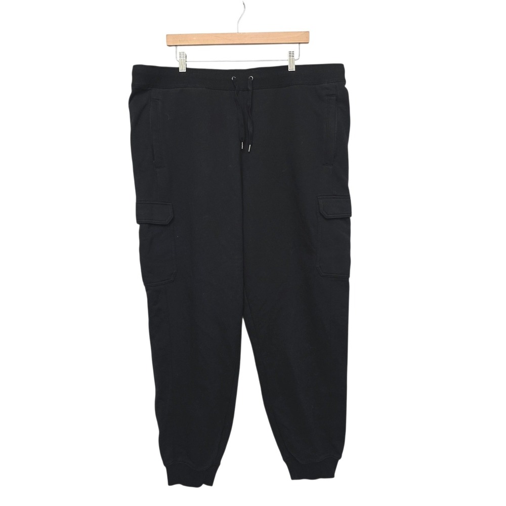 Duluth Trading Co Womens XXL Black Fleece Lined Cargo Joggers Sweatpants Utility